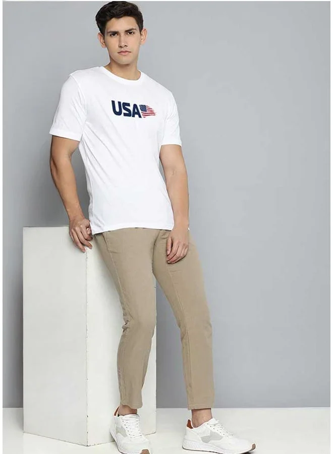 فيردو تيشيرت فيردو قطن نقي رجالي أبيض نصف كم بقصة عادية